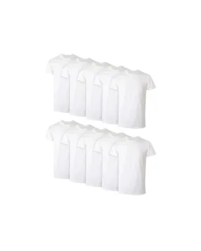 10 Hanes Men's White V-Neck, Crew Neck Undershirts And T-Shirts