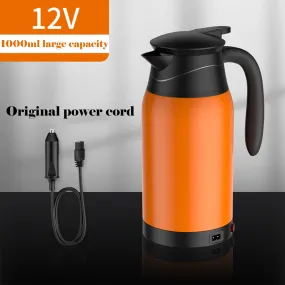 12V 1000ml Car Electric Heated Mug Water Kettle Steel Cup Car Heating Kettle