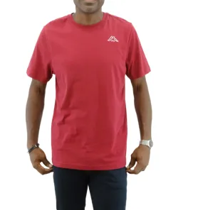 303HZ80104, Kappa, Logo Cafers - Men T-Shirt - Red Dk Scarlet