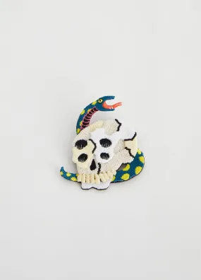 3D Skull Embroidered Pin