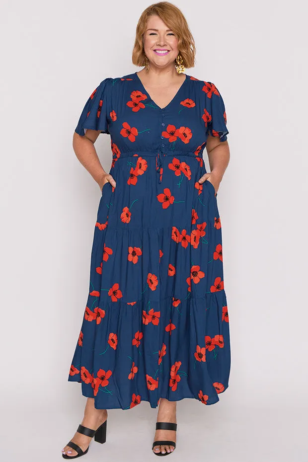 Alexia Red Poppy Fields Maxi Dress