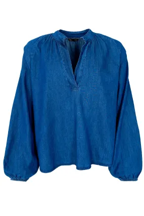 Alison Denim Blouse | Denim Blue | Bluse fra Black Colour