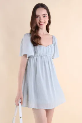 ALLIE SLEEVED BABYDOLL DRESS IN BLUE