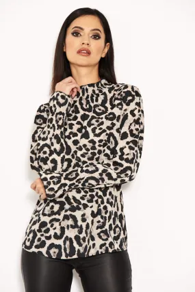 Animal Print Long Sleeved Top