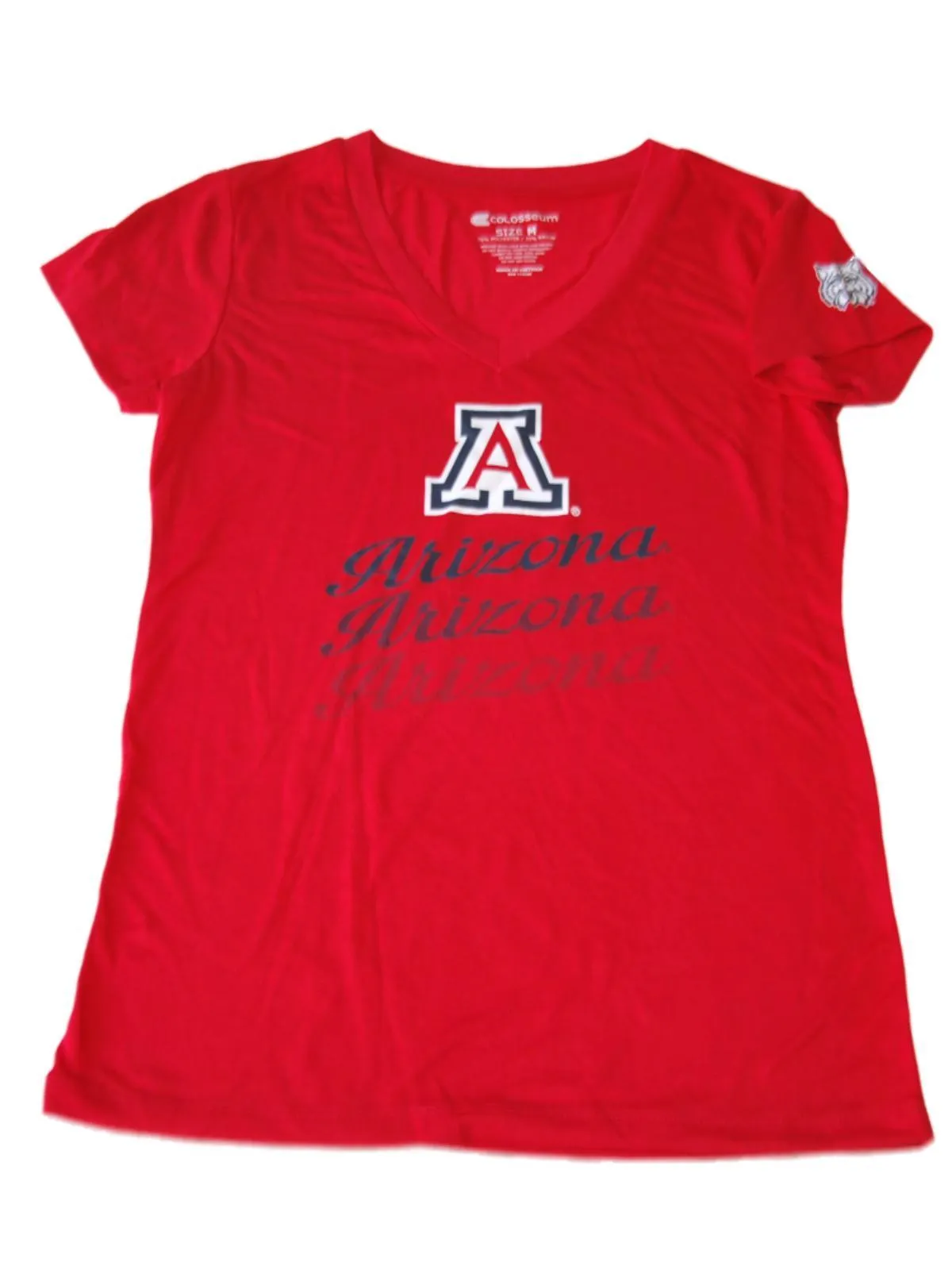 Arizona Wildcats Colosseum Women Red Short Sleeve V-Neck T-Shirt (M)