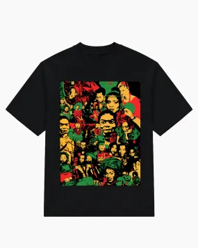 Ashluxe Fela's Culture Mosaic Tee -  Black