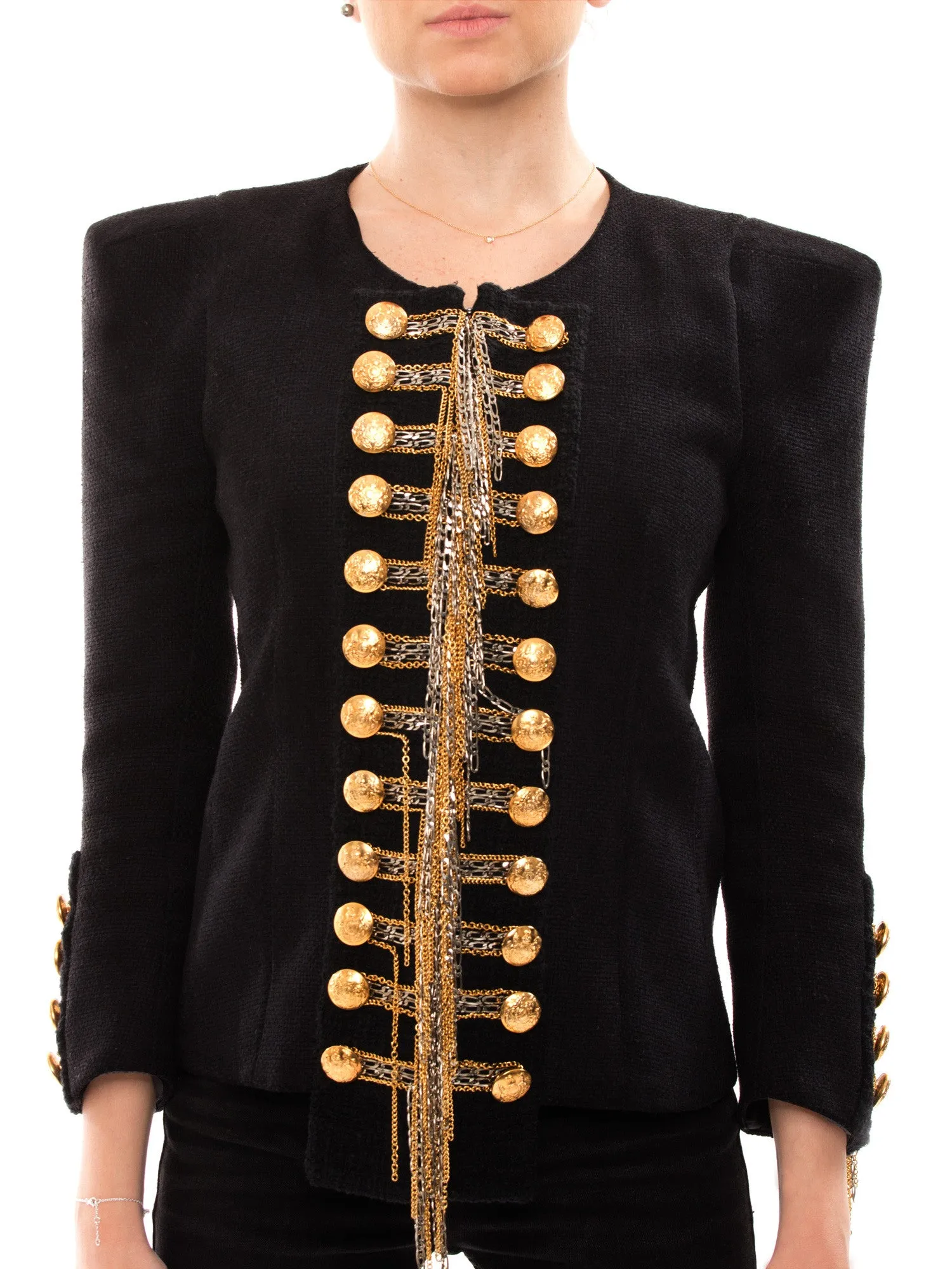 Balmain Black Embroidered Jacket