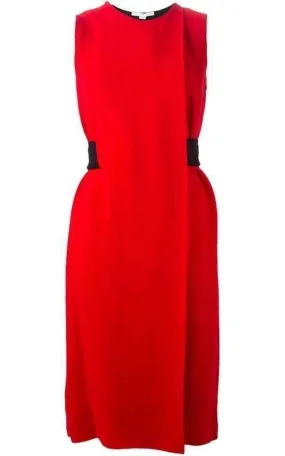 Belt Detail Red Sheath Dress