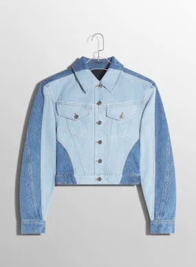 bi-tone blue denim jacket