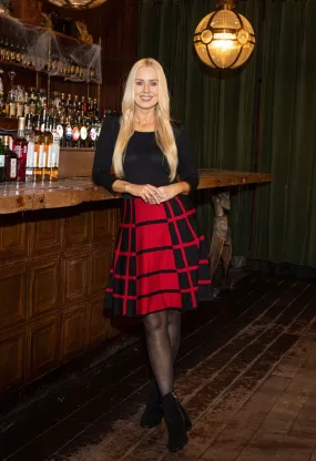 Black and Red Knit Dress