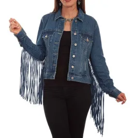 Blue Fringe Denim Jacket at Bourbon Cowgirl