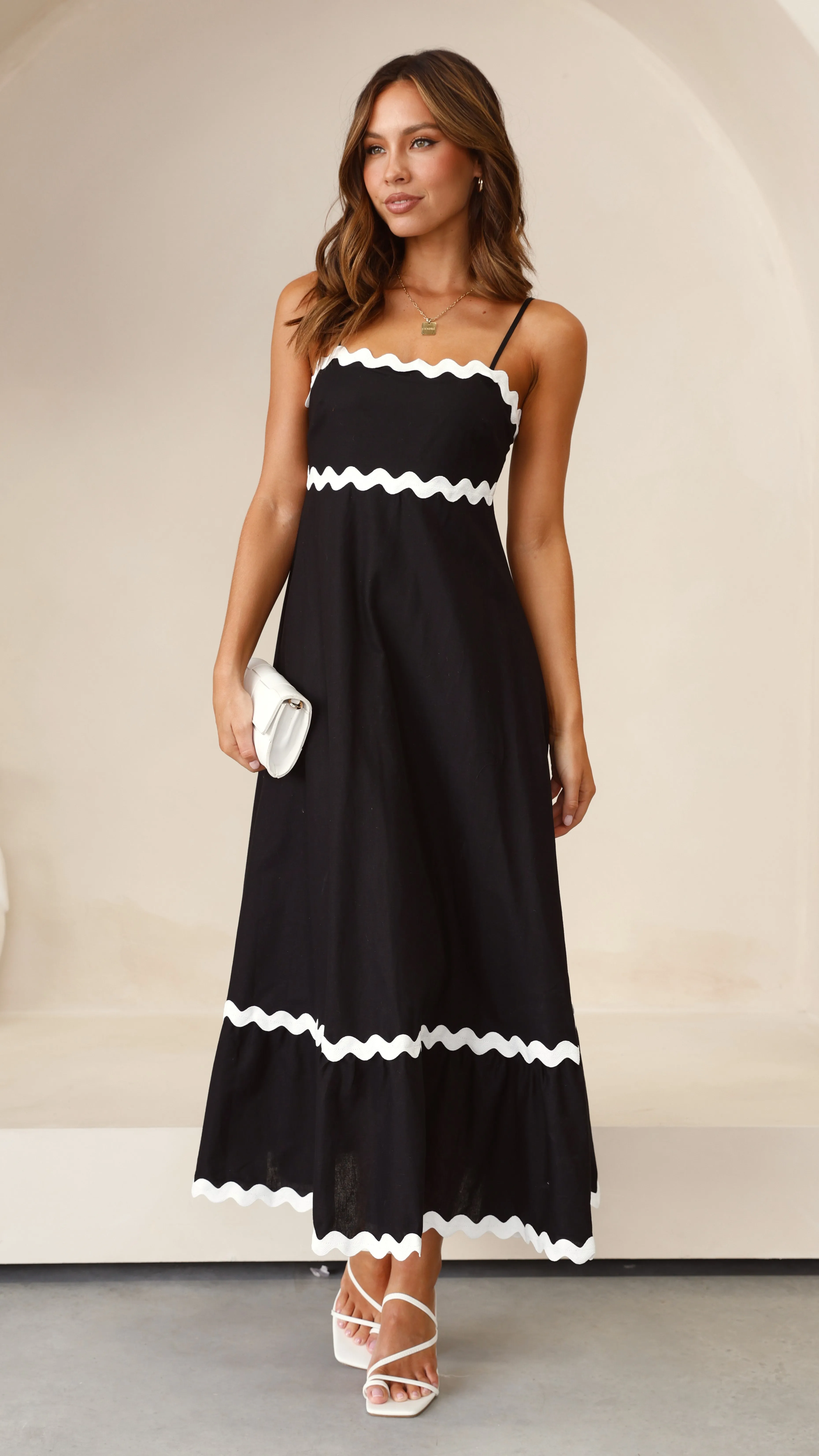 Brodey Midi Dress - Black / White