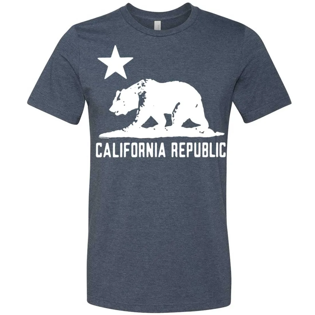 California Flag Oversize White Silhouette Asst Colors Mens Fitted T-Shirt/tee