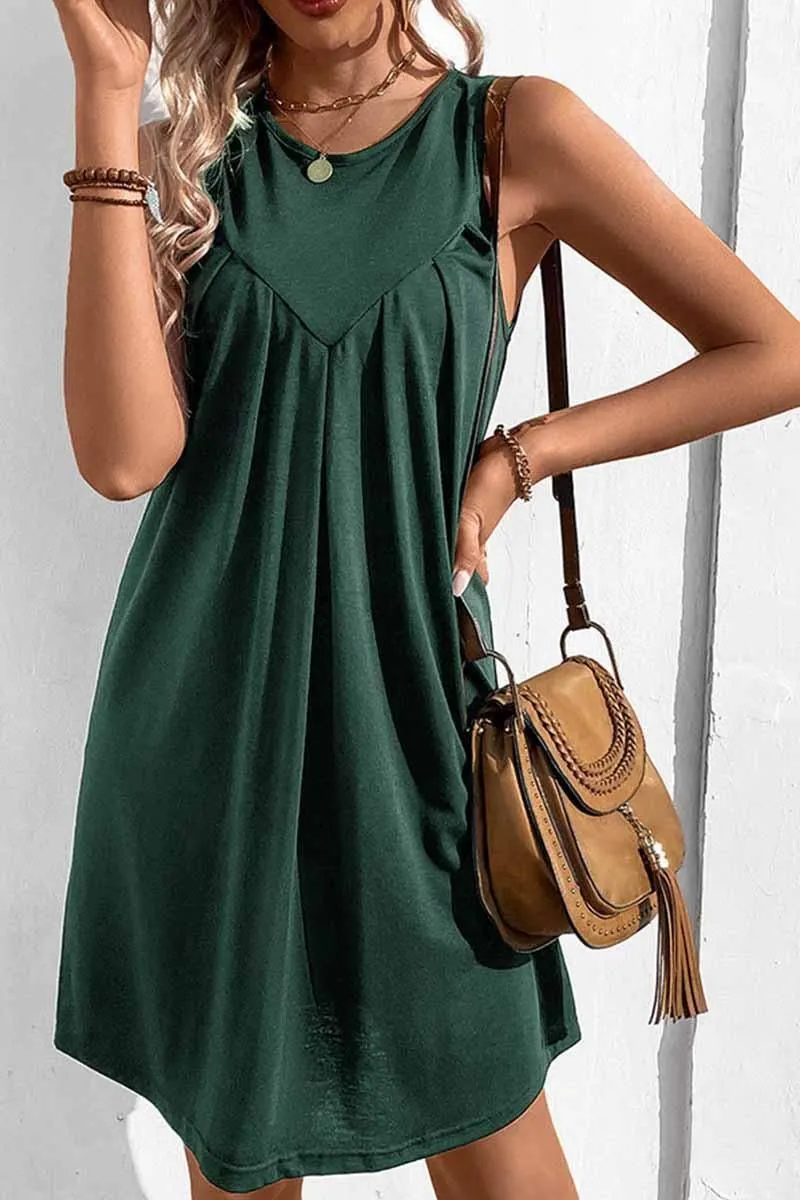 CASUAL SLEEVELESS SHORT DRESS