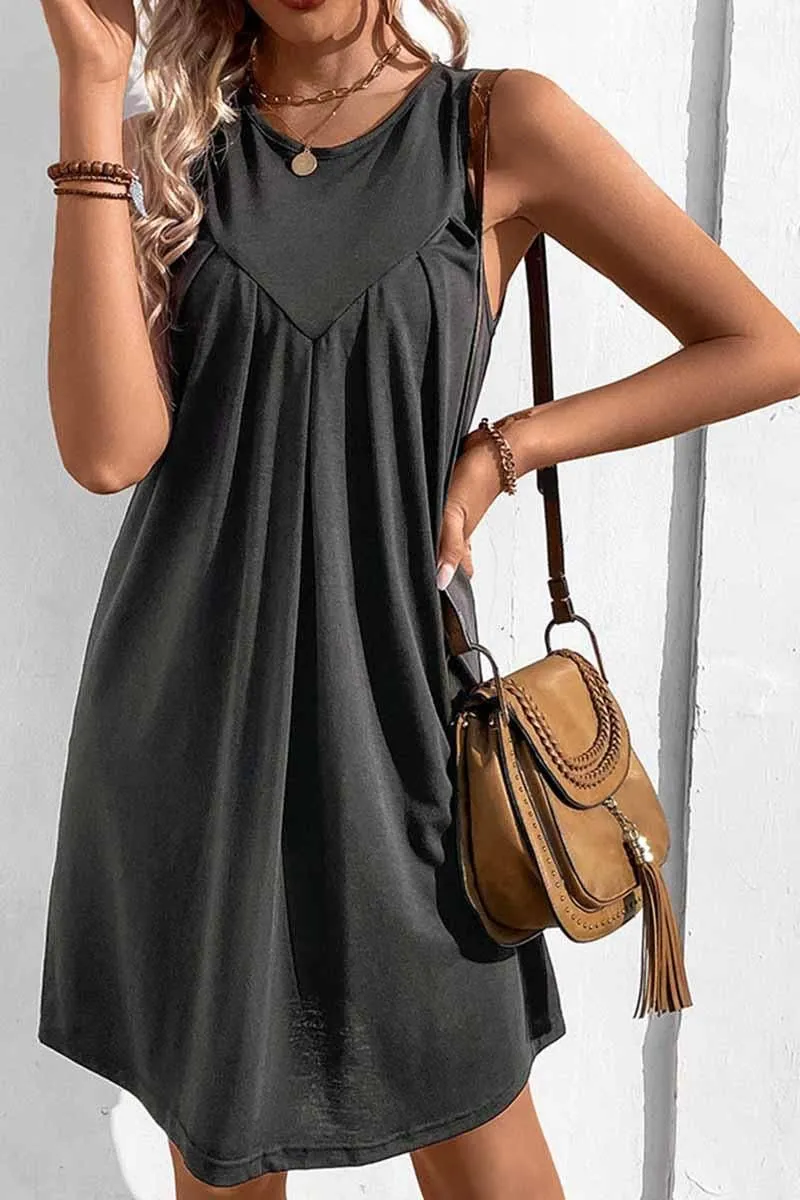 CASUAL SLEEVELESS SHORT DRESS