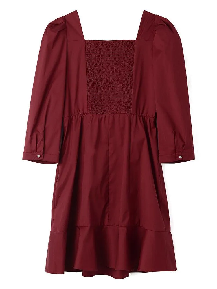 Chili Red Half-sleeve Dress