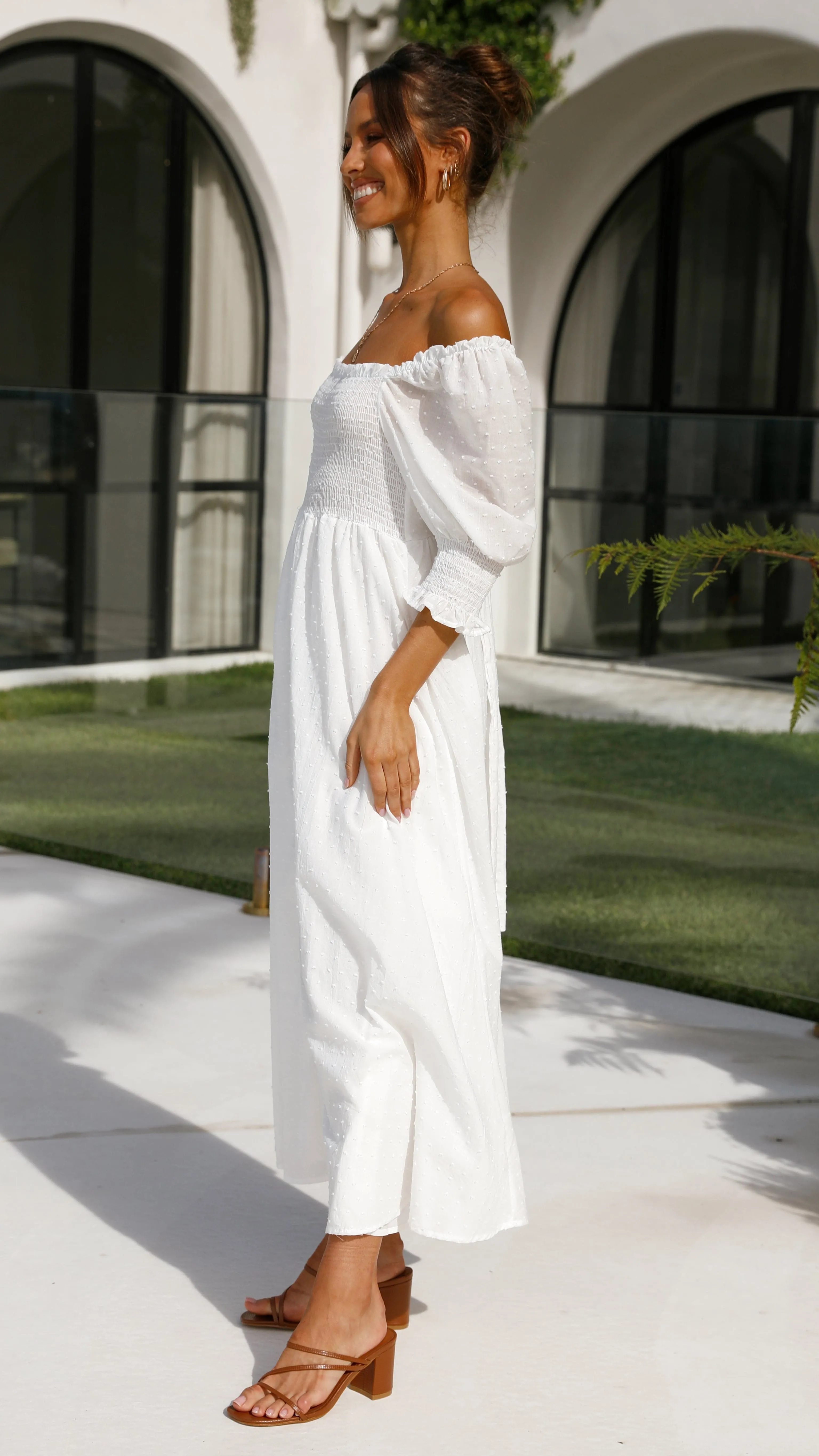 Cierra Midi Dress - White