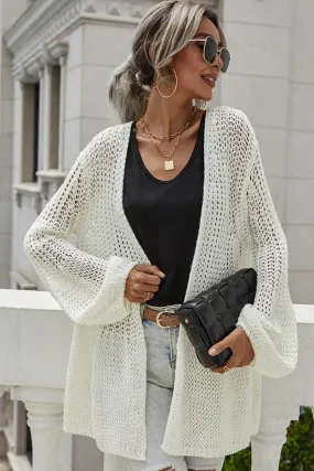 CROCHET LONG SLEEVE KNIT CARDIGAN SWEATER COATS