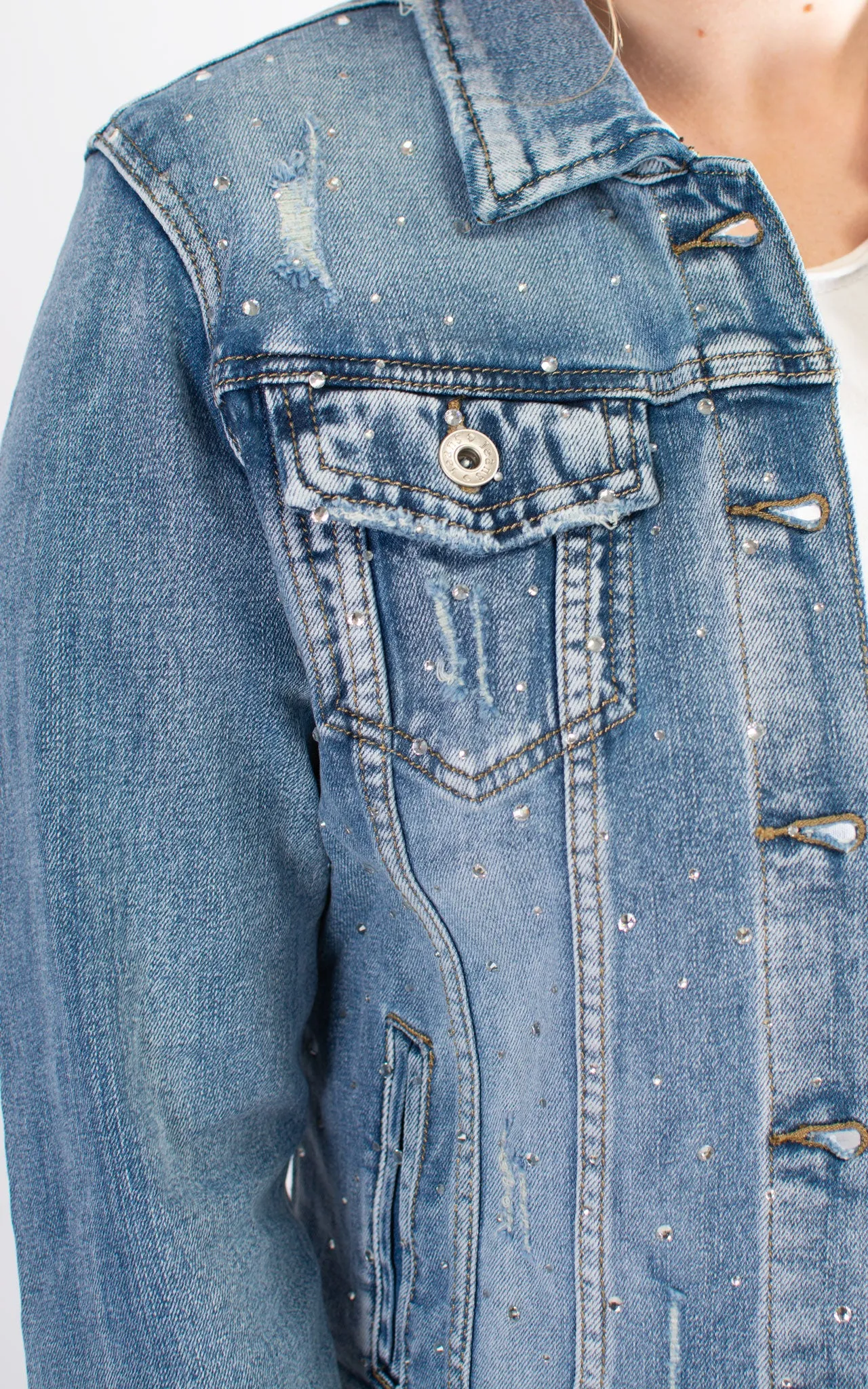 Denim Jacket | Rhinestone