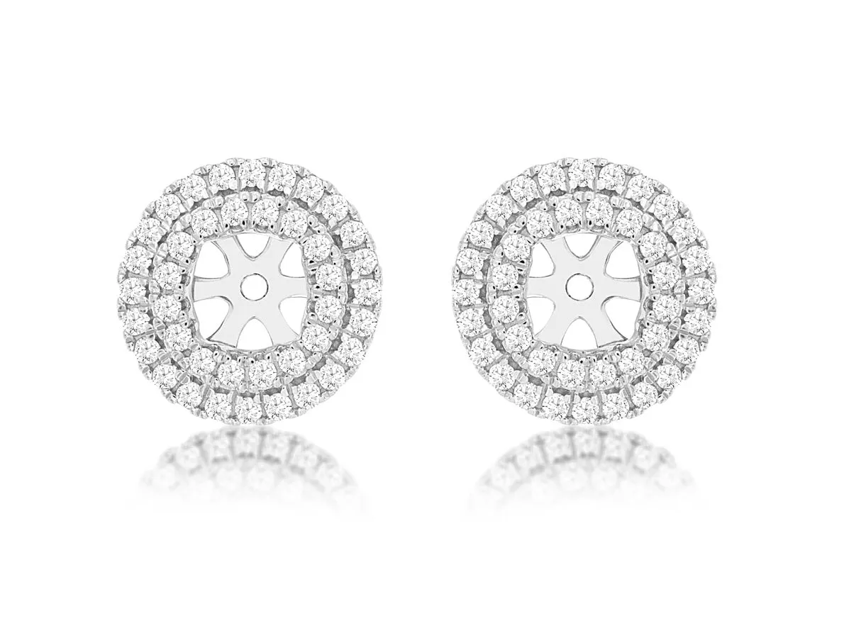 Double Diamond Halo Earring Jackets