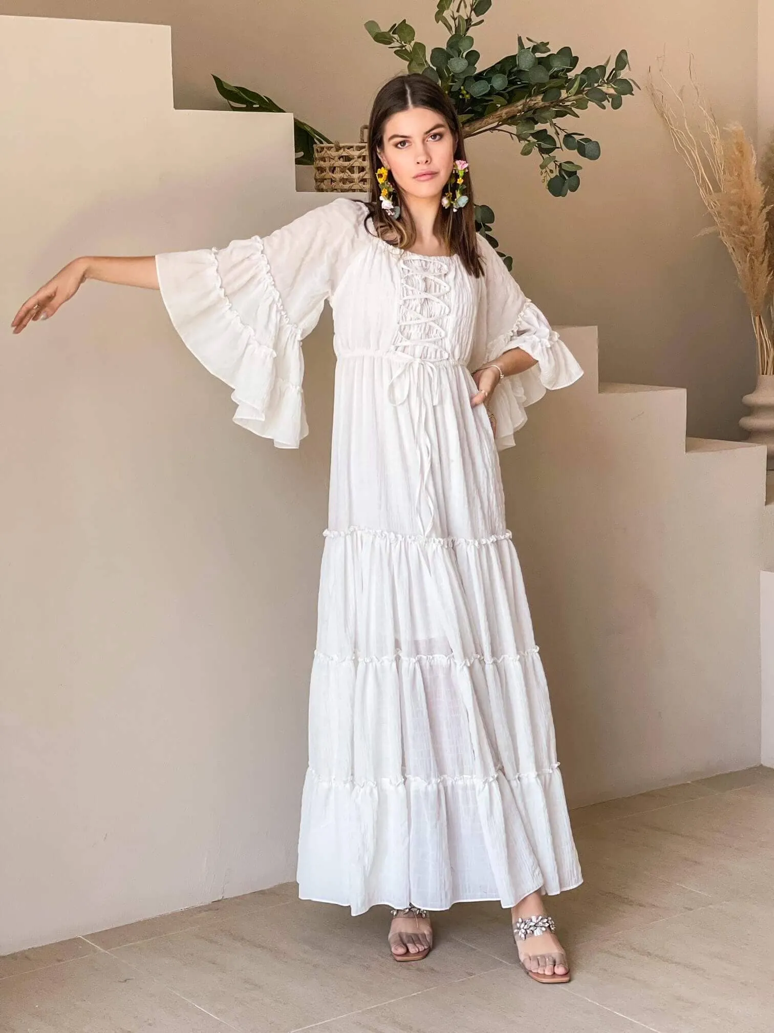 Ellora - White Maxi Dress