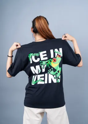 Ice In My Veins Women Oversized Puff Printed T-shirt