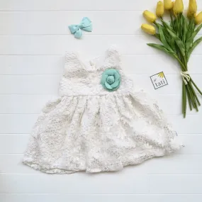 Iris Dress in Daisy Net White Lace