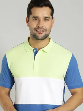 Men Color Block Polo T-Shirt