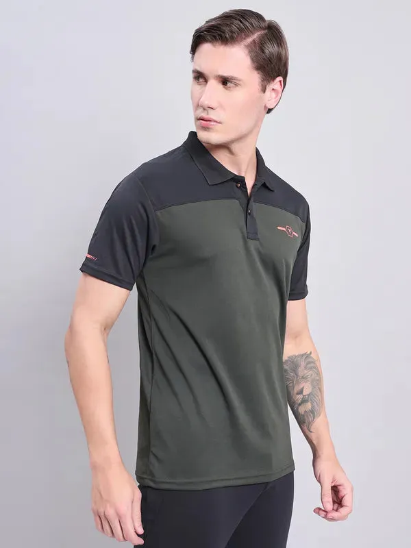 Men Colorblock Relax Fit Polo T-shirt with TECHNO COOL 