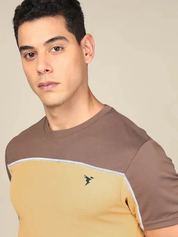 Men Colorblock Slim Fit Crew Neck T-shirt with TECHNO COOL 