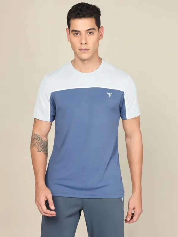 Men Colorblock Slim Fit Crew Neck T-shirt with TECHNO COOL 