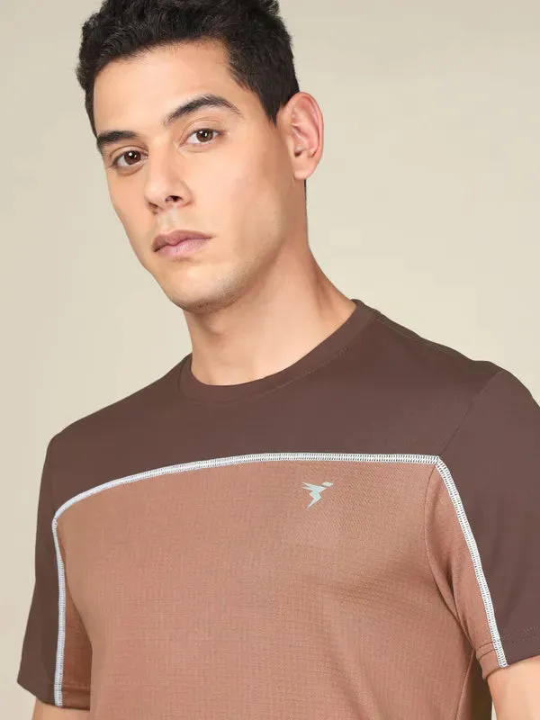 Men Colorblock Slim Fit Crew Neck T-shirt with TECHNO COOL 