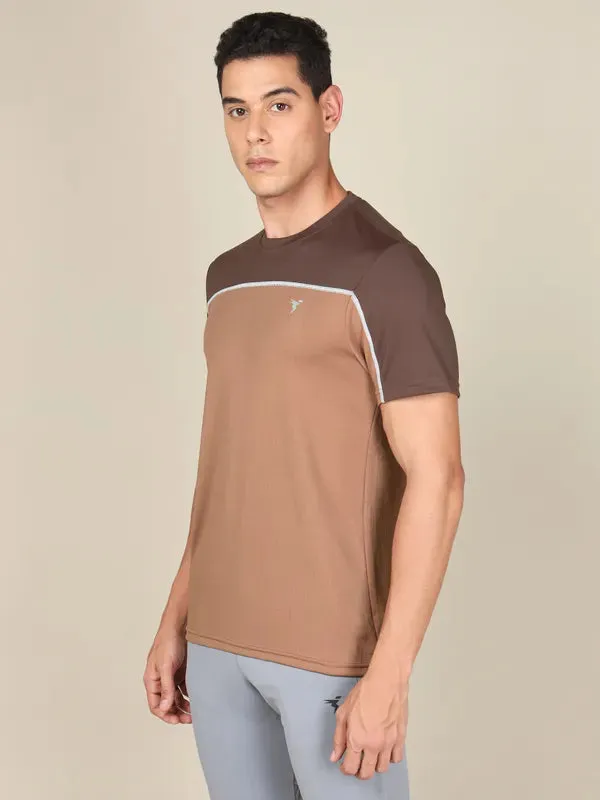 Men Colorblock Slim Fit Crew Neck T-shirt with TECHNO COOL 