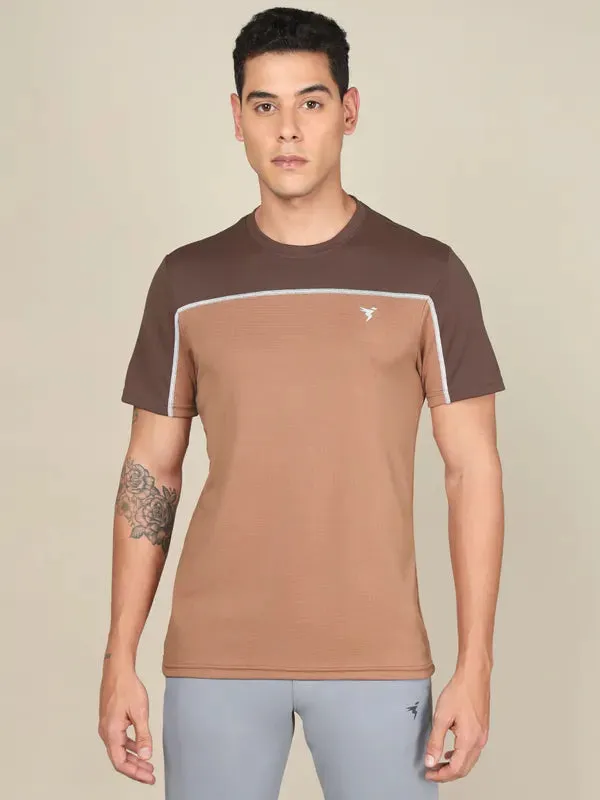 Men Colorblock Slim Fit Crew Neck T-shirt with TECHNO COOL 