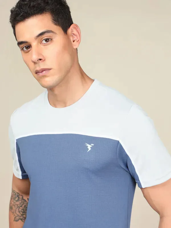 Men Colorblock Slim Fit Crew Neck T-shirt with TECHNO COOL 