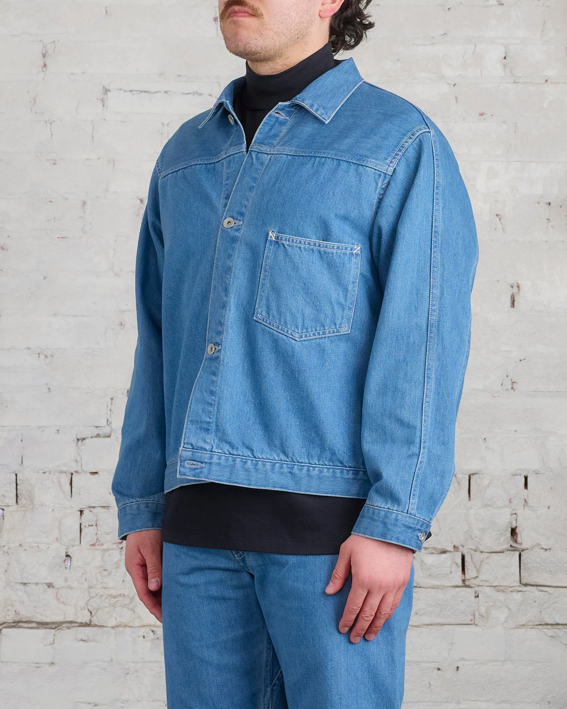 nanamica Short Denim Jacket Indigo Bleach