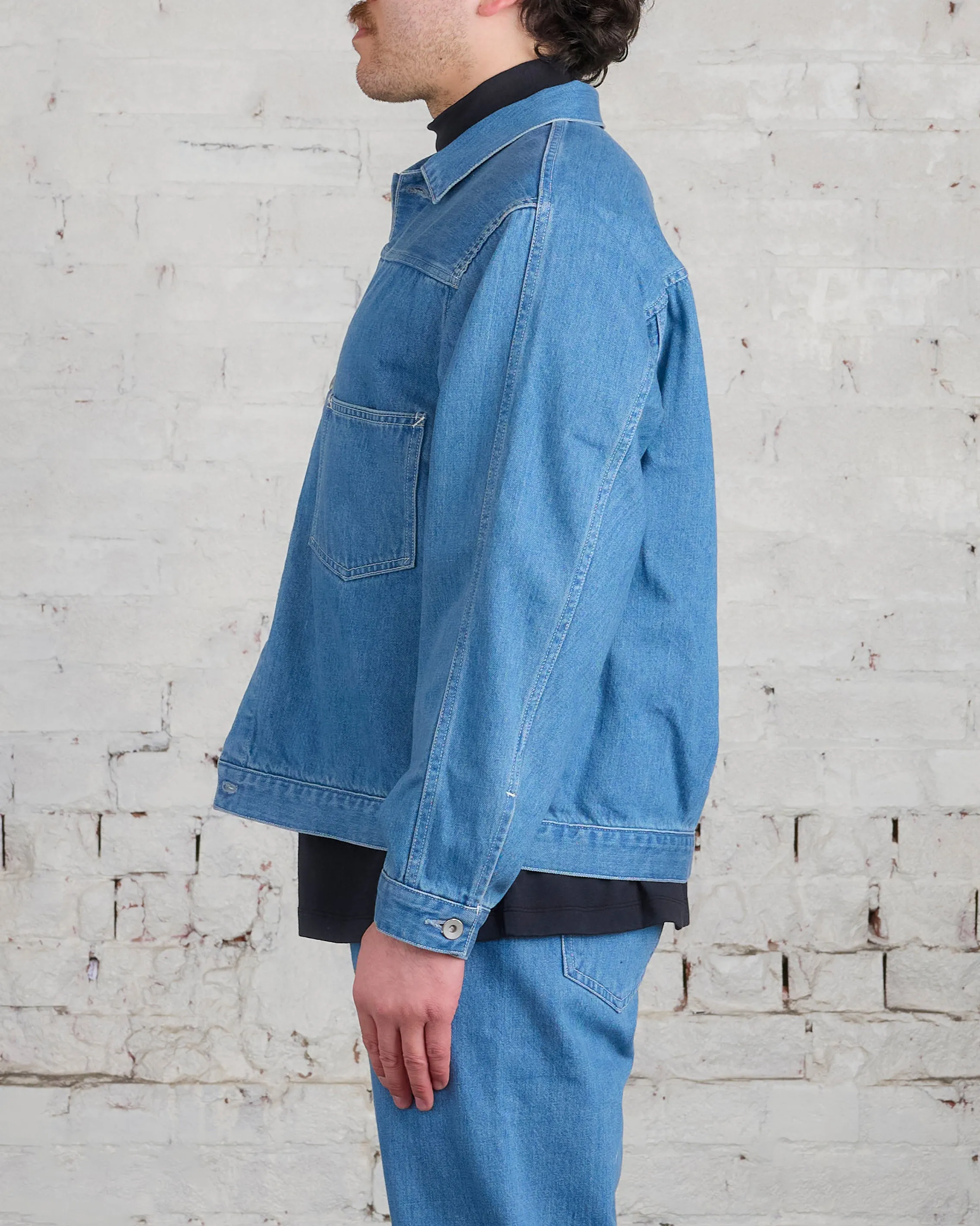 nanamica Short Denim Jacket Indigo Bleach