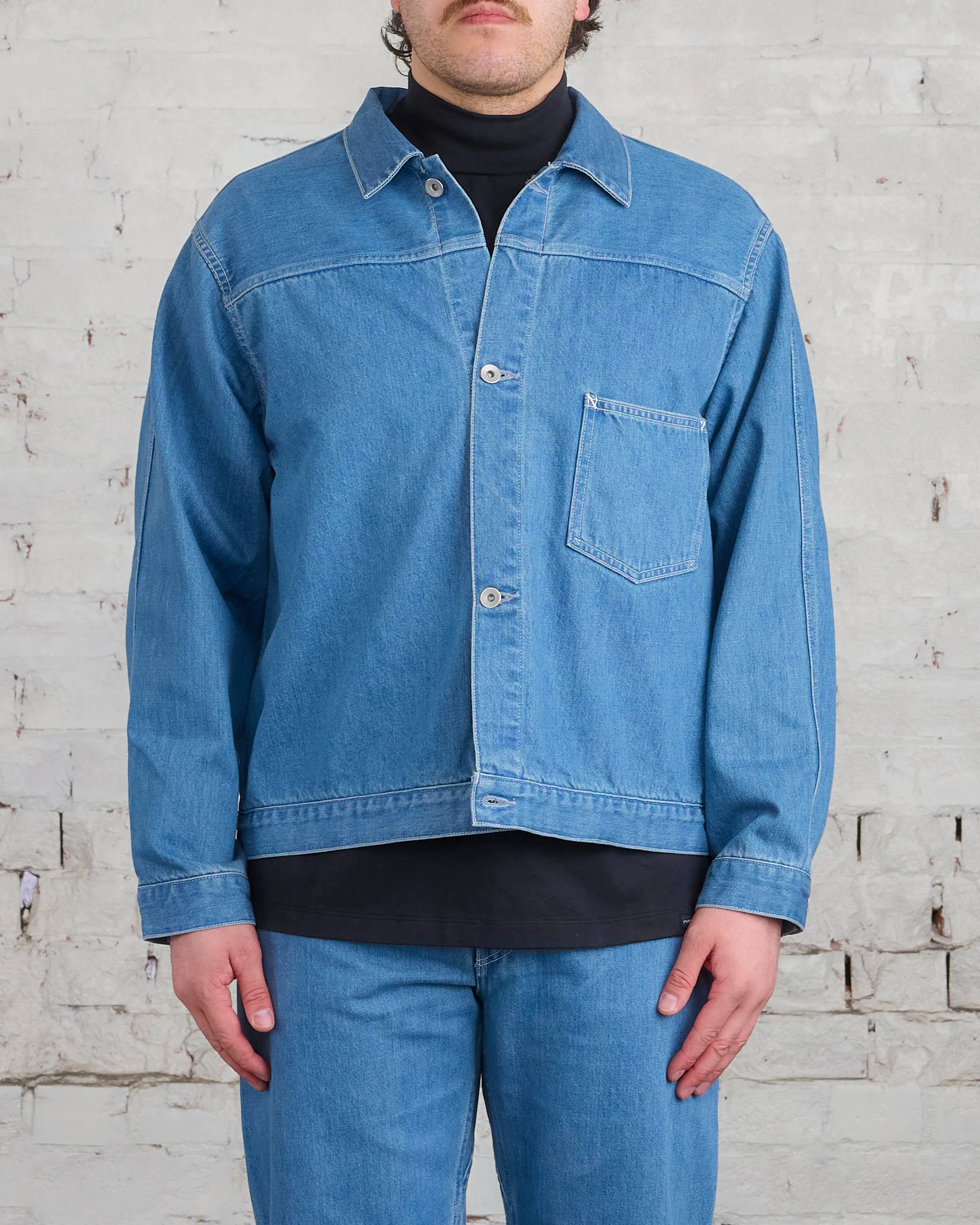 nanamica Short Denim Jacket Indigo Bleach