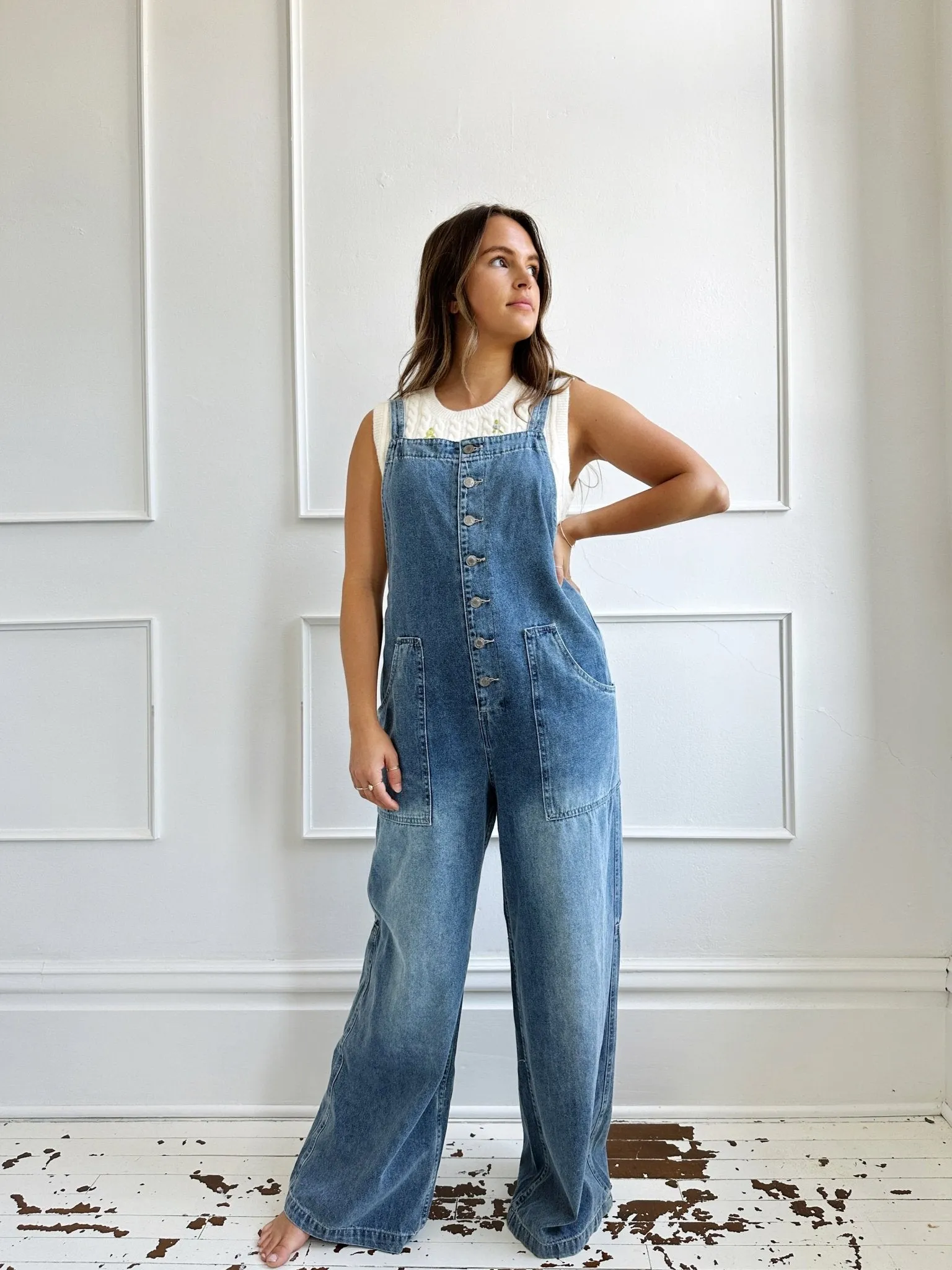 Oversized Denim Overalls