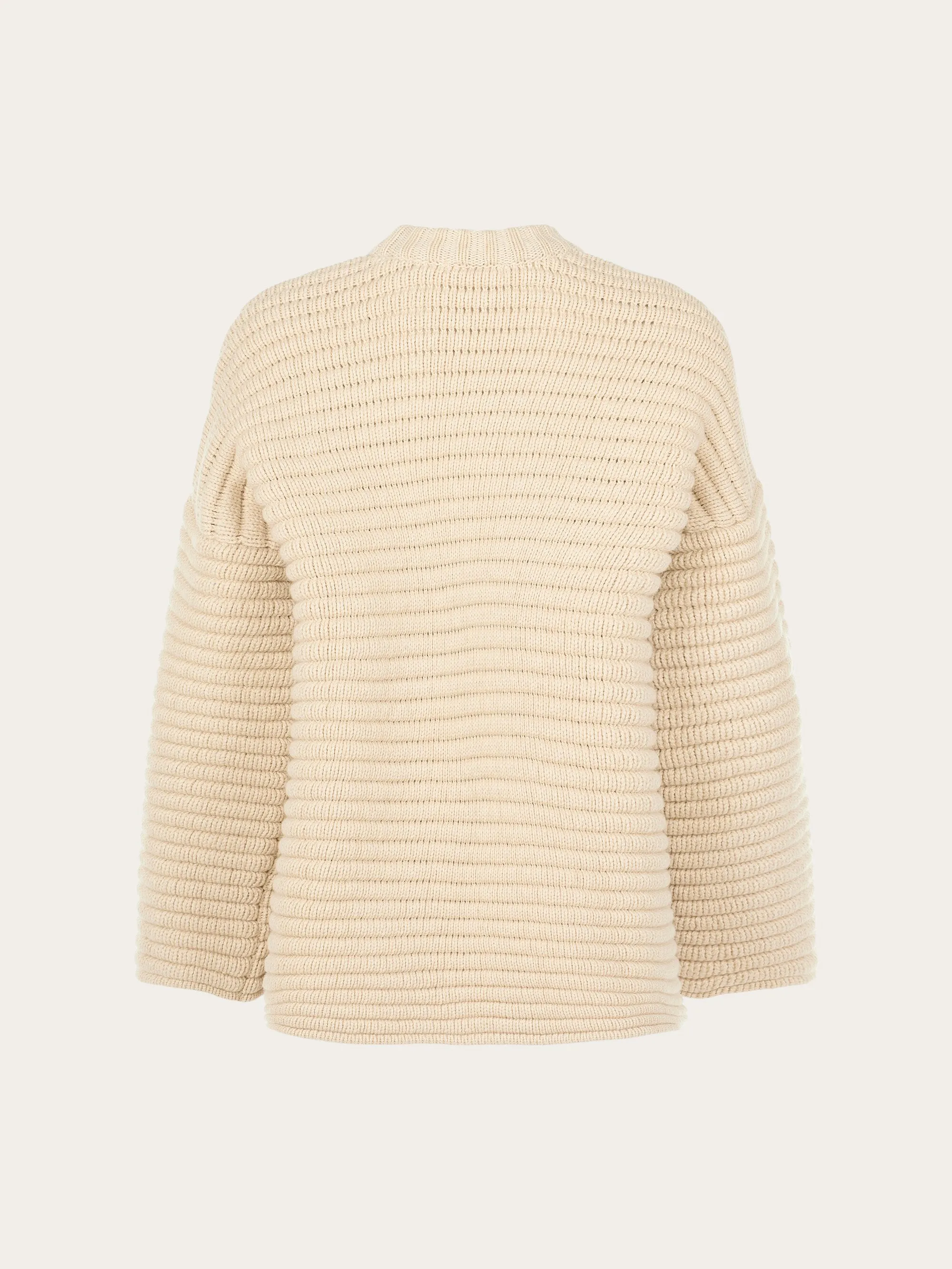 oversized structure long sleeved knit - Buttercream