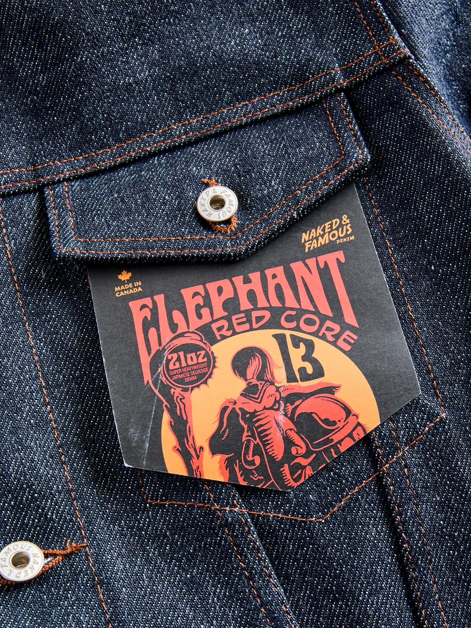 "Elephant 13 - Red Core" 21oz Selvedge Denim Jacket