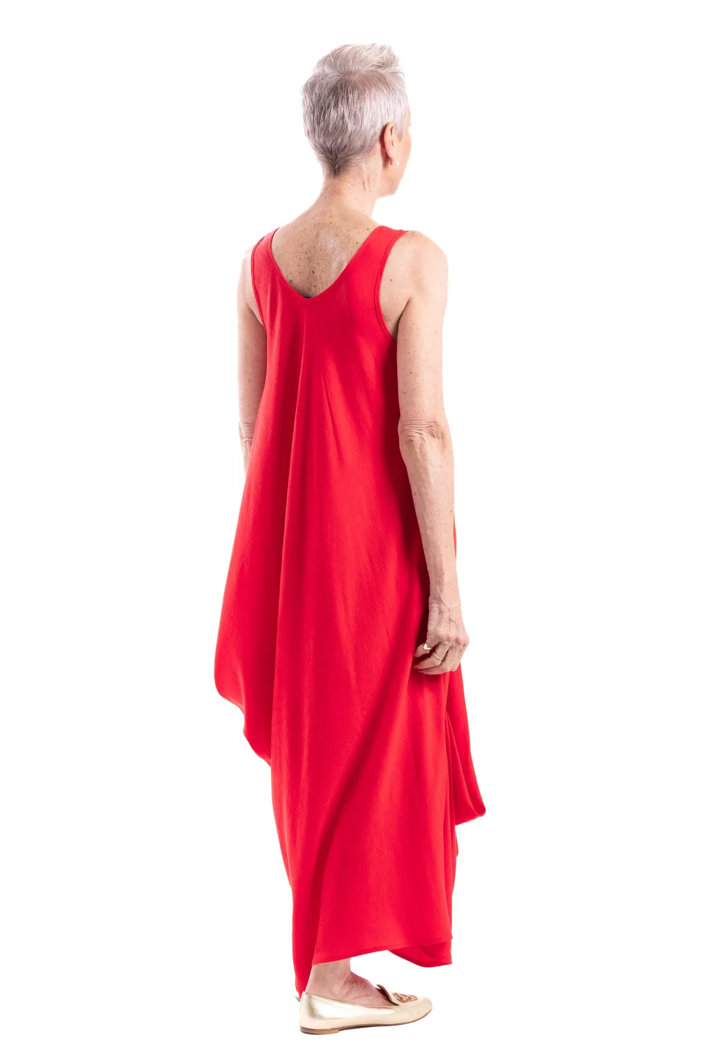 RED DRAPE DRESS RW