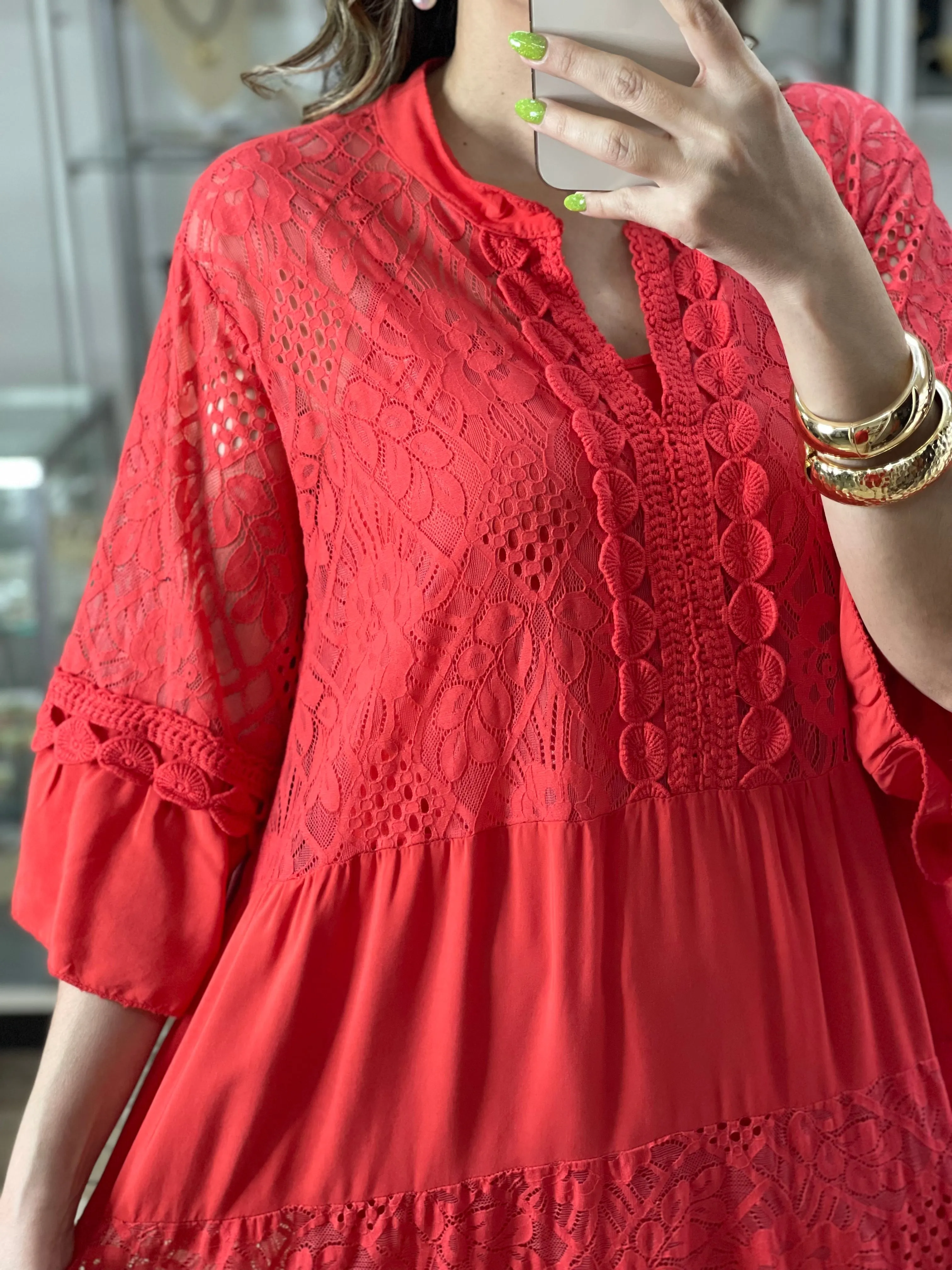 Red OS Plus Maxi Dress