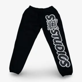 Stainbandz Puff Print Sweatpants 'SB Studios' Black / White