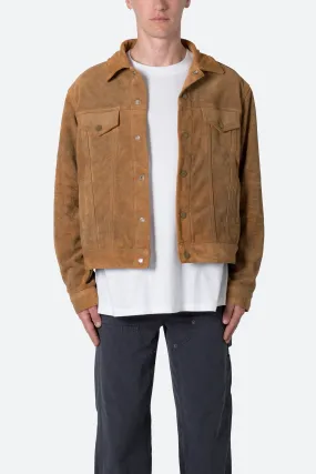 Suede Trucker Jacket - Brown