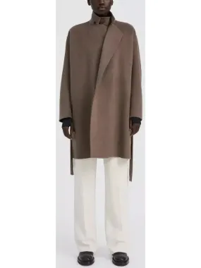 Women’s Belted Wool and Cashmere Wrap Jacket, Taupe