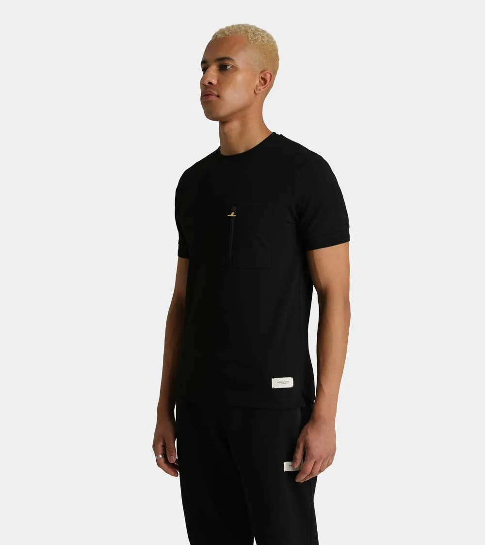 Zip Pocket T-Shirt | Black AHTA231-08